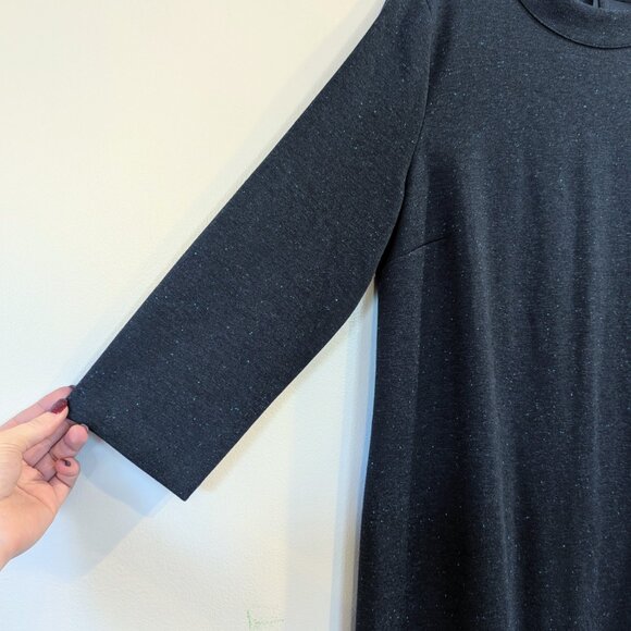 TALBOTS Nwot Heathered Shift Dress L Blue Fleck Navy Blue Retro Style 60's - Picture 7 of 13